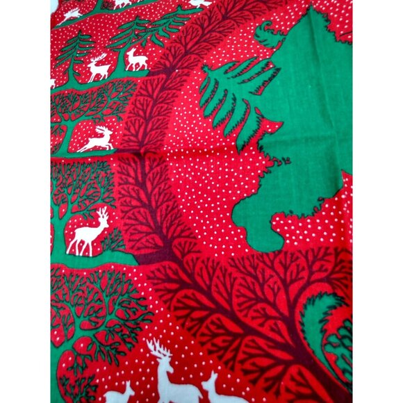 Christmas Napkins Woodland Santa Cheryl Ann Johnson 1980s Set of 6 Rustic - Picture 7 of 14